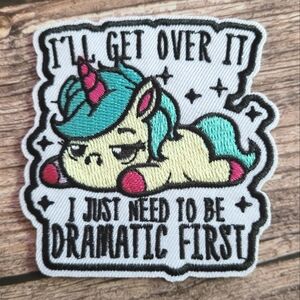 Chunky Unicorn Dramatic Drama Queen Pony Fantasy Y2k Iron on Patch